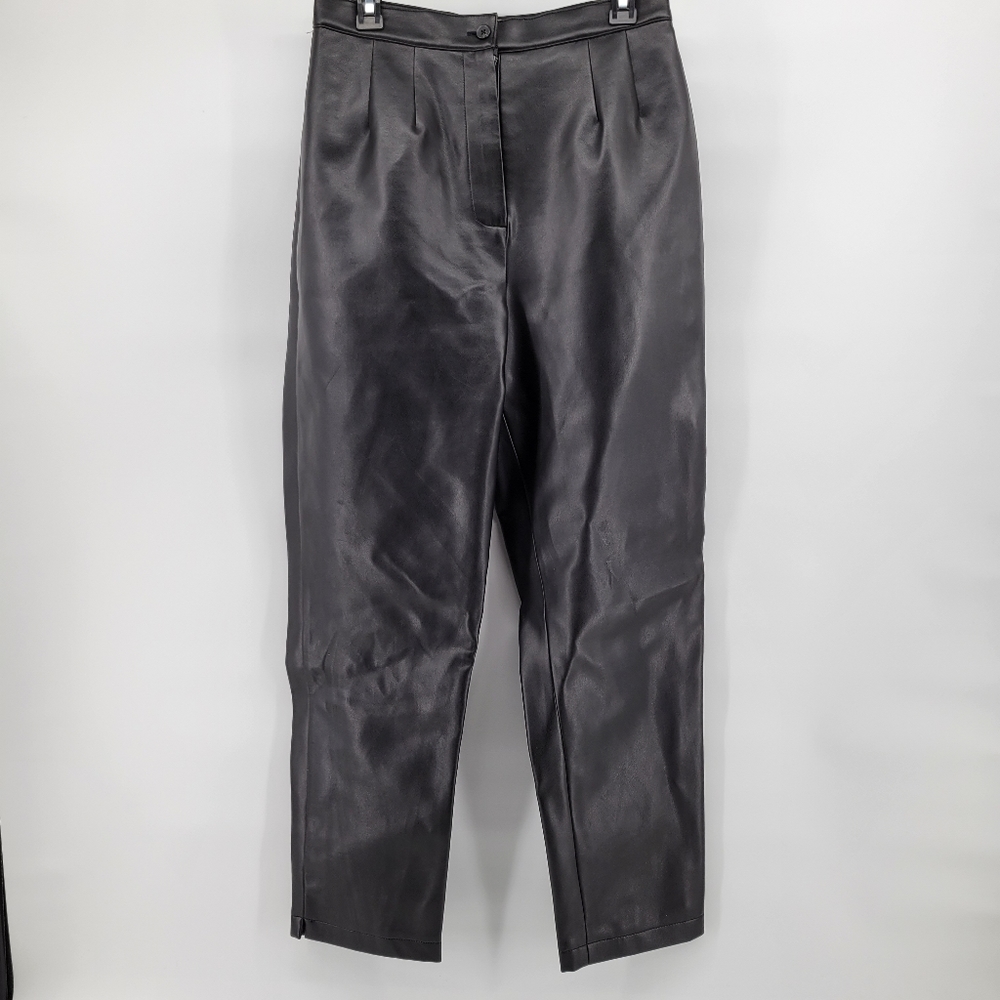 Karen Scott vegan leather pants 12 black